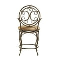 thumbnail image 4 of Linon Baila Big & Tall 24" High Back Indoor Round Metal Counter Stool with Swivel, Bronze/Beige Microfiber, 4 of 11