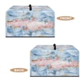 thumbnail image 4 of TSOVTHRID Canvas Microwave Oven Cover Washable Fabric Convection Toaster Oven Dust Cover Kitchen Appliance Protector, Rose Marble Texture Blue Pink Print, 18.25"W x 14.5"D x 11"H, S, 4 of 7