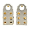 thumbnail image 1 of Audio Battery Connector, 6061 Aluminum Golden Retrofitting 2PCS Positive Negative Clamp  For 1/0AWG 2/0AWG Welding Cable For Cars RVs Trucks, 1 of 8