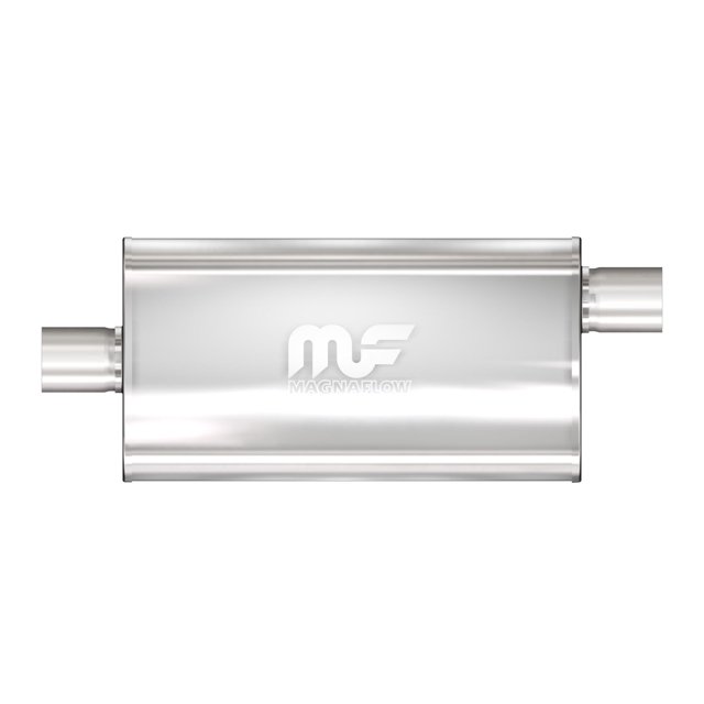 Magnaflow Performance Exhaust Muffler 12589 Single 3 Inch Center Inlet; Single 3 Inch Offset Outlet; 22 Inch Body/28 Inch Overall Length