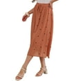 thumbnail image 4 of INSPIRE CHIC Vintage Polka Dots Skirt for Women's Casual Pleated A-Line Elastic Waist Midi Skirts S Burnt Orange, 4 of 6