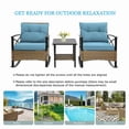 thumbnail image 6 of Segmart 3-Piece Patio Rocking Bistro Set, Outdoor Rattan Wicker Chairs with Blue Cushions & Steel Side Table, Front Porch Furniture Set for Balcony, Garden, Poolside, 6 of 9