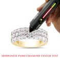 thumbnail image 7 of AFFY 1.50CT Round Moissanite Diamond 3-Row Half Eternity Anniversary Band Ring 14K Yellow Gold over Silver-6, 7 of 7