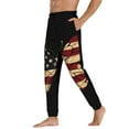 thumbnail image 3 of Xecao Patriotic USA Butterfly Art Print Active Tech Joggers for Men, Mens Sweatpants Lounge Pants with Pockets-Small, 3 of 5