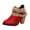 Red Buckle Ankle Boots, variant on hopeusnice Women's Buckle Ankle Boots Suede Chunky Heel Pointed Toe Buckle Ankle Booties Dress Boots Fashion Comfortable Fall Winter Shoes Black 37