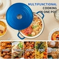 thumbnail image 4 of 6QT Enameled Cast Iron Dutch Oven Pot with lid, Free Silicone Gloves and 50 Pcs Baking Paper Liner, Heavy-Duty & Non-stick Enamel Coated Cookware for Cooking, Bread Baking, Roasting, Blue, 4 of 11
