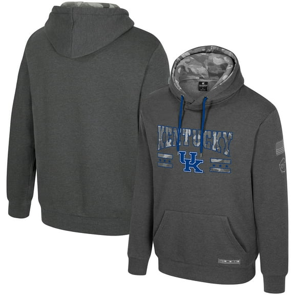 Men's Colosseum Heather Charcoal Kentucky Wildcats Operation Hat Trick Squad Hoodie