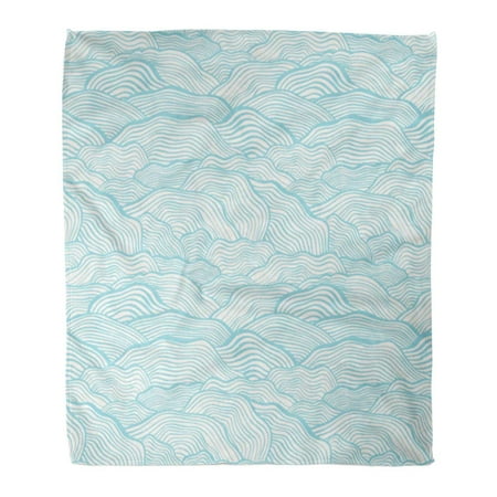 JSDART Throw Blanket Warm Cozy Print Flannel Wave with Wavy Scale ...