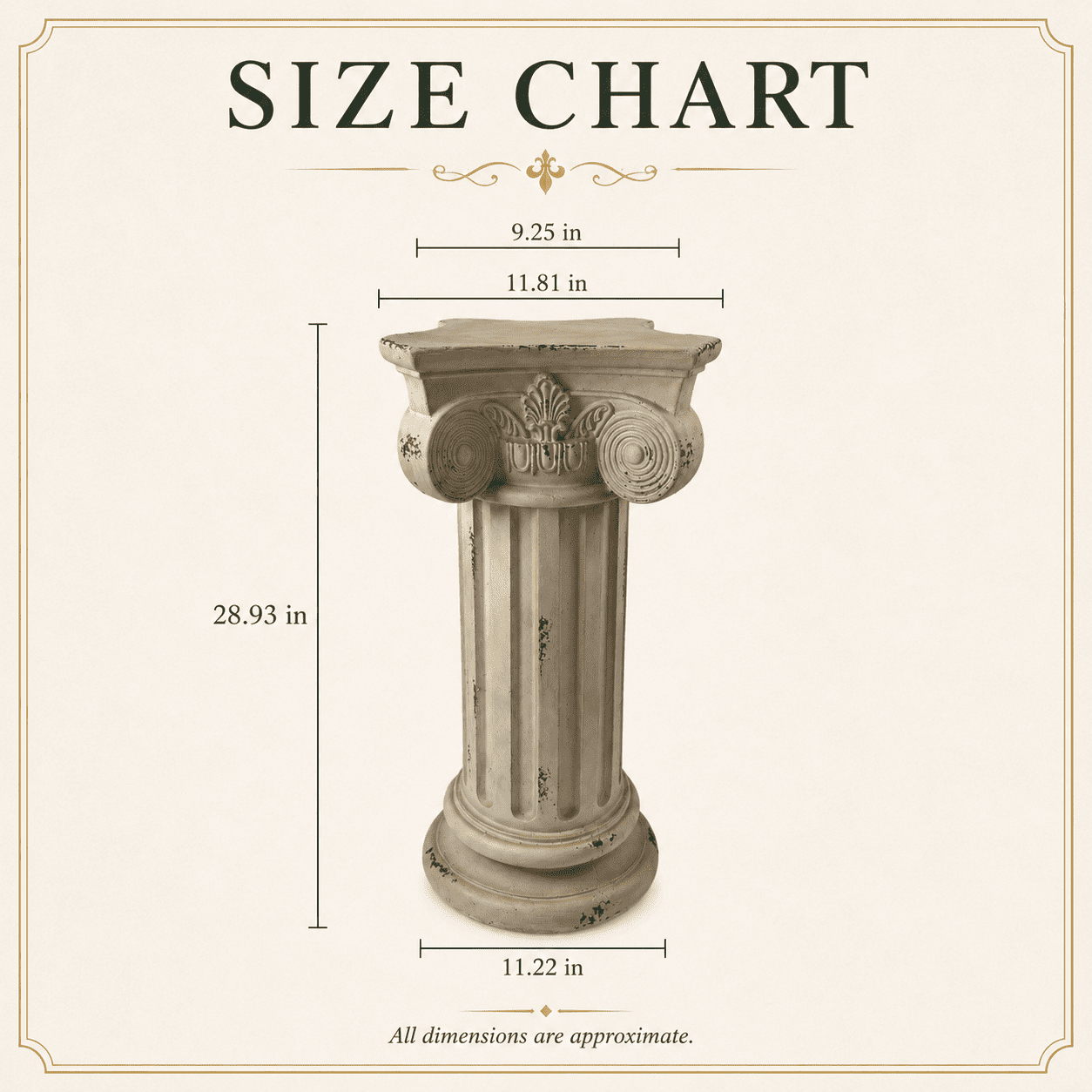 Aukfa 28.93" MGO Roman Column Planter Urn, Antique Garden Pedestal,Antique White