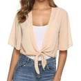 thumbnail image 2 of Women Shrug Chiffon Cardigans Open Front Short Sleeve Bolero for Evening Dressy, 2 of 7