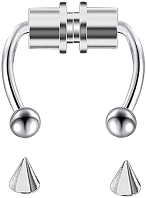 Fake Septum Nose Hoop Rings Stainless Steel Non Piercing Body Piercing Jewelry 