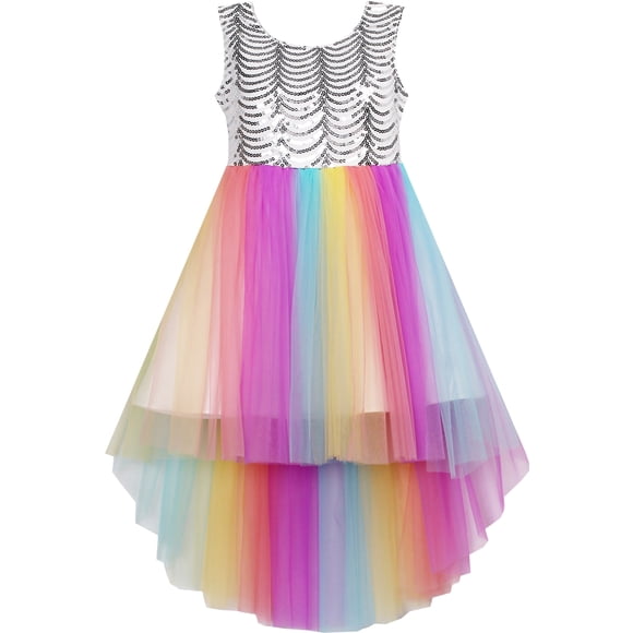 Robe Fille en Tulle à Paillettes en Maille Fête Mariage Princesse 12 Ans
