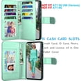 thumbnail image 2 of Galaxy A71 5G Case, [5G Version] Galaxy A71 Wallet Case, Tekcoo Luxury PU Leather Cash Credit Card Slots Holder Carrying Folio Flip Cover [Detachable Magnetic Hard Case] for Samsung A71 [Turquoise], 2 of 6