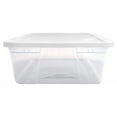 thumbnail image 4 of HOMZ Bac de Rangement Empilable en Plastique Transparent de 41 Pintes avec Couvercle, Lot de 2, Transparent, 4 of 10