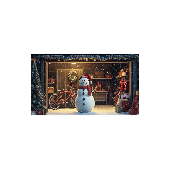 Decoraciones de Navidad Al Aire Libre Cubierta de Puerta de Garaje de Navidad, Copos de Nieve Coloridos, Decoración de Puerta de Garaje de Navidad, Decoración de Fondo de Navidad de Vacaciones, Fiesta