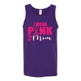thumbnail image 2 of I Wear Pink for My Mom Survivor Awareness Mens Graphic Tank Top, Purple, Medium, 2 of 3