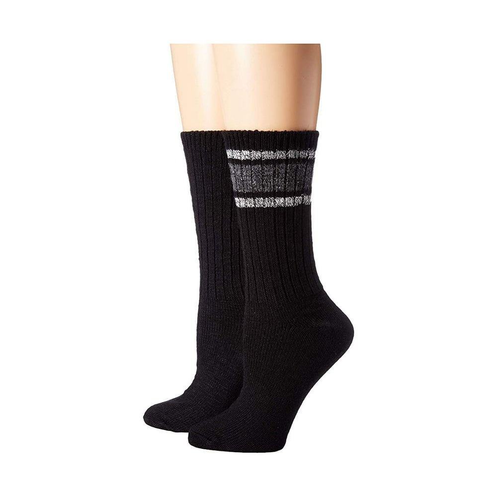 Hue HUE Women’s Soft Knit Crew Boot Socks 2 Pair Pack (Black)