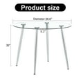 thumbnail image 7 of 38" Round Glass Dining Table, Paproos Dining Table for 4, Kitchen Table with Silver Metal Legs, Minimalist Glass Dining Room Table for Kitchen, Silver(Only Table), 7 of 7