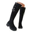 thumbnail image 3 of Heel Western Knee High Boots Tall Riding Footwear for Ladies With On Design And Solid Pattern, 3 of 9