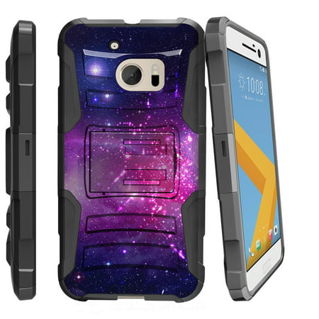 HTC One M10 Case | HTC 10 Holster Case [ Clip Armor ] Rugged Dual Layer Case with Kickstand + Bonus Belt Clip - Heavenly (Top 10 Best Htc Phones)