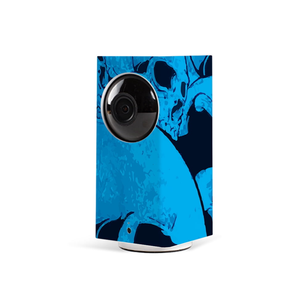 Skin Decal Wrap for Wyze Cam Pan sticker Blue Skulls