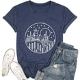 thumbnail image 5 of Women's T-Shirts Women's Casual Printed Round Neck Short Sleeve T Shirt Fashionable Summer Wear Solid Color Top Ideal for Everyday Outfits, 5 of 5