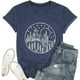 thumbnail image 5 of Camiseta informal de manga corta y cuello redondo estampada para mujer - Top de verano de color liso para el día a día, 5 of 5