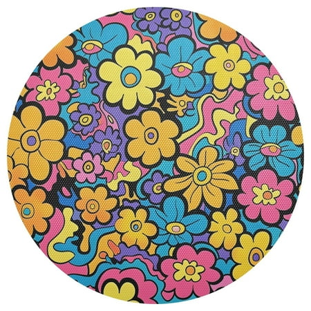 

Ryvnso Abstract Sunflowers Round Plate Mats Dining Table Placemat 1 Piece for Holiday Decoration