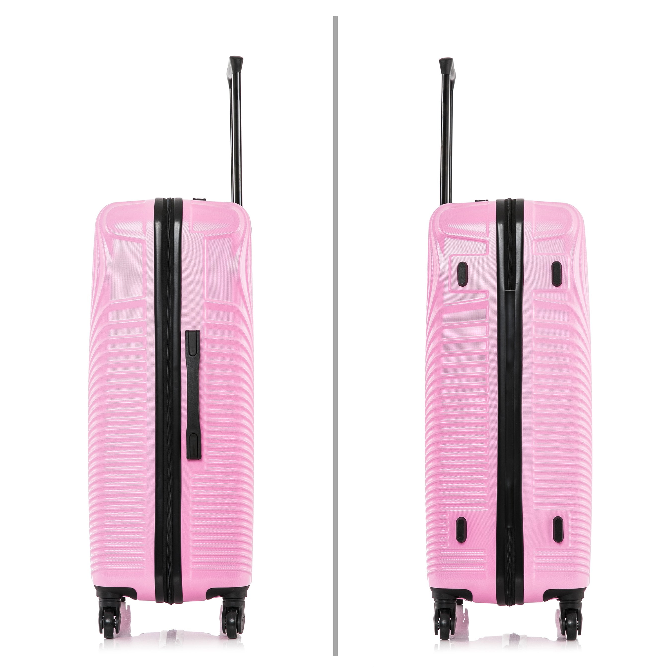DUKAP Inception 3-Piece Hardside Luggage Sets with Spinner Wheels, Handle and Trolley, (20"/24"/28"), Pink