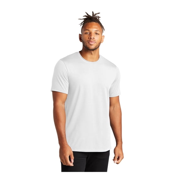 MERCER METTLE Unisex Stretch Jersey Crew | Soft & Lightweight T-Shirt for Men & Women, Casual Work Tee for Everyday Wear - White 4XL