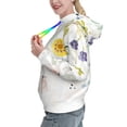 thumbnail image 2 of Daiia Wildflowers Pattern Women's Fashion Hoodies & Sweatshirts with Kangaroo Pocket Hooded Sweatshirt with Eye-catching Drawstrings-Medium, 2 of 7