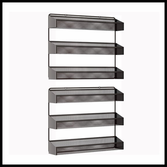Fuleadture 2 Pack 3 Tiers Spice Racks,Spice Rack Organizer for Cabinet for Kitchen-(Bronze)