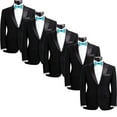 thumbnail image 4 of Mens Blue and Black Pre-Tied Wedding Bow Tie Sets, 4 of 5