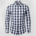 thumbnail image 6 of GaThRRgYP Long Sleeve Shirts for Men,Men's Fashions Long Sleeved Plaid Pattern Button Pocket Flip Collar Casual Shirt Navy S, 6 of 6