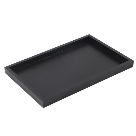 Suodoka Rectangle Solid Wood Tea Coffee Snack Food Serving Tray Plate Modern and Elegant Black Wooden Tableware Tray for Resturant Home Kitchen 9.84 x 7.09 x 0.79 inches / 25 x 18 x 2 cm