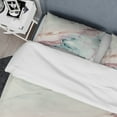 thumbnail image 4 of Designart "Solitary Reflections in Blush Tones V" Abstract Liquid Ink Bedding Covert Set - Modern Blue Abstract Bed Set With 1 Sham, 4 of 6