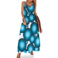 thumbnail image 1 of Vestido sin mangas Blaue 70er Jahre Kreise, ropa de verano para mujer, vestido de invitada de boda, 1 of 7
