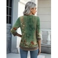 thumbnail image 5 of Camiseta Zeagoo Plant con cuello redondo y manga 3/4 para mujer, 5 of 5