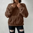 thumbnail image 4 of Uootdi Sherpa Fleece Long Sleeve Shirts for Women Fall Fashio Gift Fluffy Fuzzy Jumper Sweater Lightweight Cozy Loose Pullover, 4 of 9