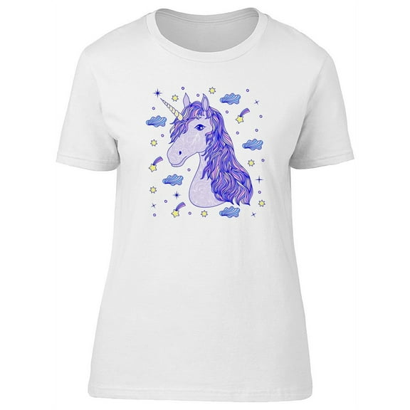 Beautiful Magic Purple Unicorn T-Shirt Women -Image by Shutterstock, Female XX-Large