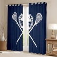 thumbnail image 2 of Erosebridal Lacrosse Lover Curtains Pack of 2 (38x45), Sports Theme Curtains for Living Room, Navy 30%-50% Black Out Curtains, Window Drapes Room Decoration, 2 of 6