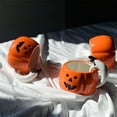 thumbnail image 4 of Holloyiver 11 oz Halloween Pumpkin Mug Decorations, Happy Halloween Pattern Mug, Ceramic Cute Pumpkin Coffee Cup, Halloween Birthday Tabletop Drinkware Gifts for Adults Kids Women, 4 of 9