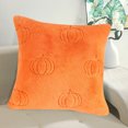 thumbnail image 4 of Halloween Throw Pillowcase Pumpkin Pattern Soft Faux Rabbit Fur Solid Color Square Shape Bedroom Living Room Sofa Decoration Pillowcase Pillow Cover, 4 of 8