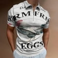 thumbnail image 2 of Farm Animal Rooster Rustic Wood Grain Men Zipper T-shirt Summer Casual Short Sleeve T-shirt Top, 2 of 7