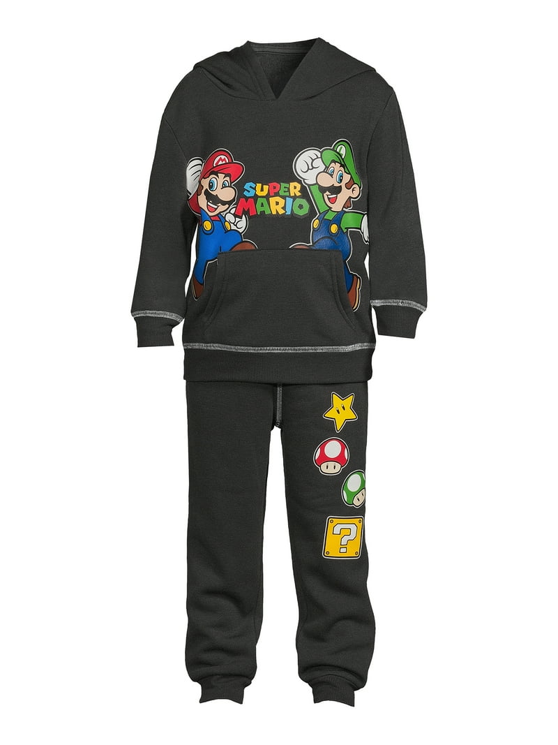 SUPER MARIO BROS Jongens Gamen Sweatshirt en Joggers Set Trui en Joggingbroek voor Kinderen Veelkleurig 116