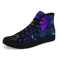 thumbnail image 4 of Coolcustomize Men's Plus Size Gothic High-Top Sneakers - Lace-Up Gothic Shoes withPurple & Neon green accents, Non-Slip Rubber Sole Casual Shoes - Gothic Boots for Halloween, Streetwear, Daily Wear, 4 of 9
