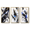 thumbnail image 2 of Designart "Cubist Symphony Black White Harmony" Cubism Framed Wall Art Set Of 3 - Black Cubism Frame Canvas Set For Living Room Decor, 2 of 7