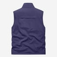 thumbnail image 4 of LpwkSSA Mens Casual Fashion Vest, Zipper Thin Sleeveless Outdoor Multi Pocket Vest for Men Stand Up Slim Fit Casual Solid Collar Breathable Workwear Blue M, 4 of 7