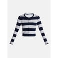 thumbnail image 5 of No Boundaries Cable Knit Crewneck Cardigan, Women's XXS-4X, 5 of 5