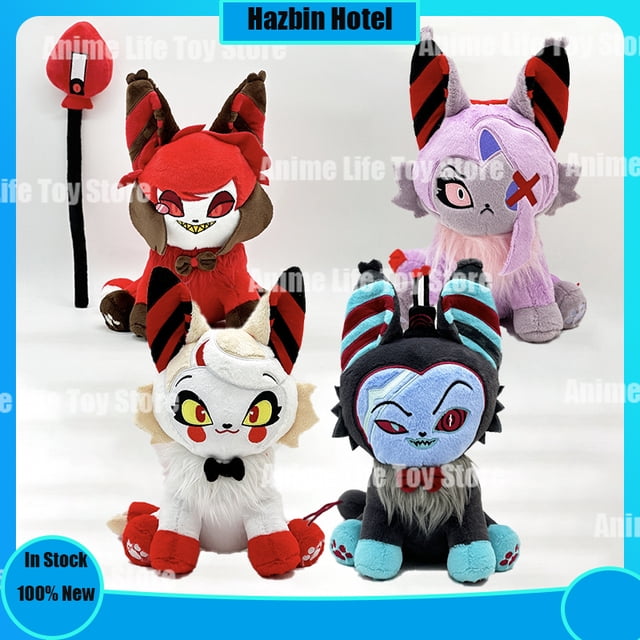 Muñeco de peluche de felpa estilo Anime, muñeco de decoración suave, Hazbin Hotel, Charlie Meow, Vaggie, Meow, Alastor, Kawaii, regalos de navidad